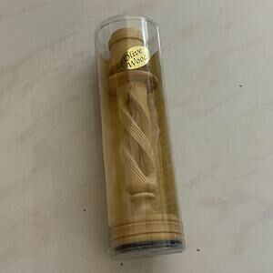 Holyland Souvenir Handmade Olive Wood Candlestick Spiral Design - Bethlehem